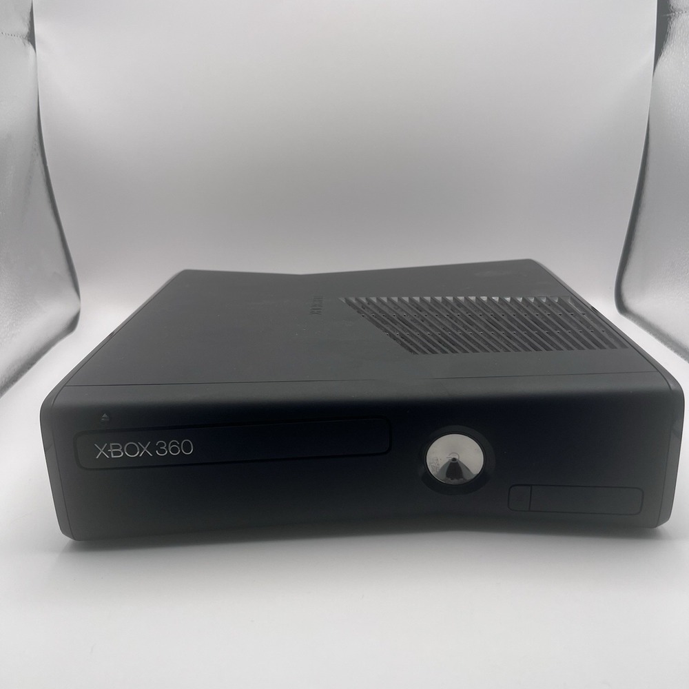 Microsoft Xbox 360 S Black 250GB Console Model 1439 with Power Cable TESTED